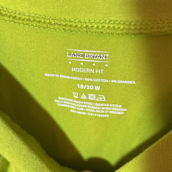 Lane Bryant modern fit cotton lime green T-shirt size 18/20 W - Picture 3 of 5